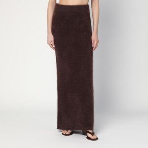 SOFT GOAT Mohair Blend Maxi Skirt Women BROWN Skirts